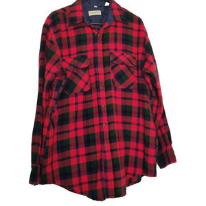 Vintage St. John’s Bay Men's Red Plaid Lightweight Acrylic Jacket Size XL Tall
